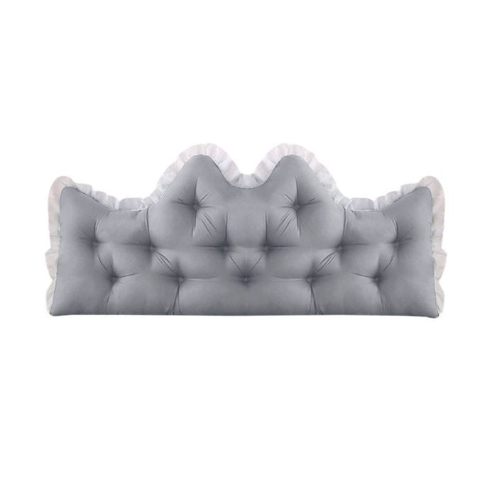 SOGA 90cm Crown Pillow Tufted Light Grey Headboard Cushion