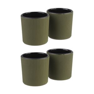 2x 2pc Teaology Cast Iron Heat Retaining Tea Cup Set Serenity Olive 120ml