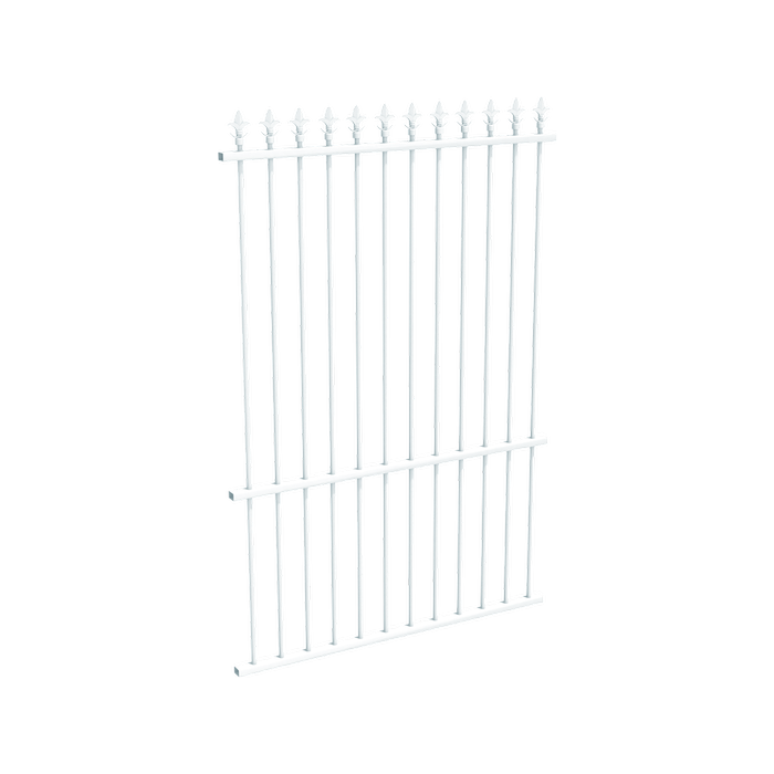 ProtectorAl 350 - 1200 x 1800mm Pearl White Aluminium Spear Top Pool Fence Panel With Mid Rail