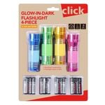 Click Glow In Dark Flashlight - 4 Pack