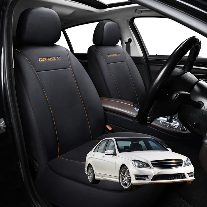 Car Seat Cover for Mercedes-Benz C-class 2007 - 2014 Sedan (W204) - Black-Front Only