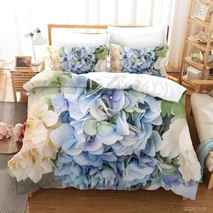 3D Color Hydrangea Quilt Cover Set Bedding Set Duvet Cover Pillowcases 211