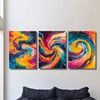 3pcs Abstract Bright colours Fluid Art Print 100% Australian Made 3 x 40x60cm (Metal Print)