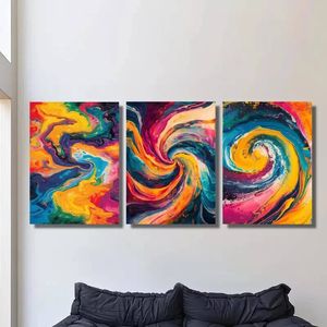 3pcs Abstract Bright colours Fluid Art Print 100% Australian Made 3 x 40x60cm (Metal Print)