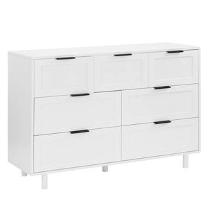 Quincy Tallboy Dresser Chest 7 Drawers White