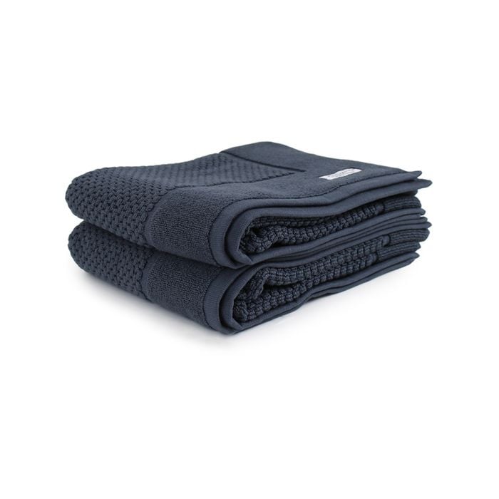 2pc Onkaparinga 60x90cm Avalon Bath Mat 850GSM Midnight