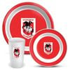 Nrl 3 Piece Dinner Set - St George Illawarra Dragons - Melamine Plate, Bowl, Cup