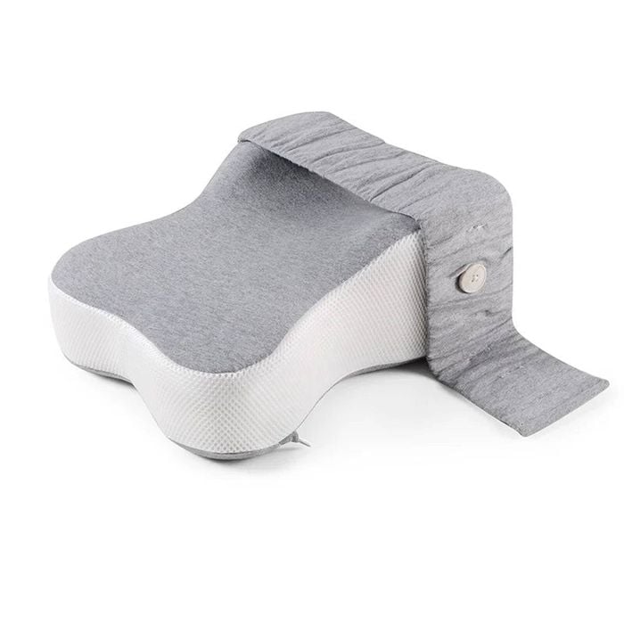 NNEOBA Orthopedic Memory Foam Leg Pillow with Adjustable Strap Grey