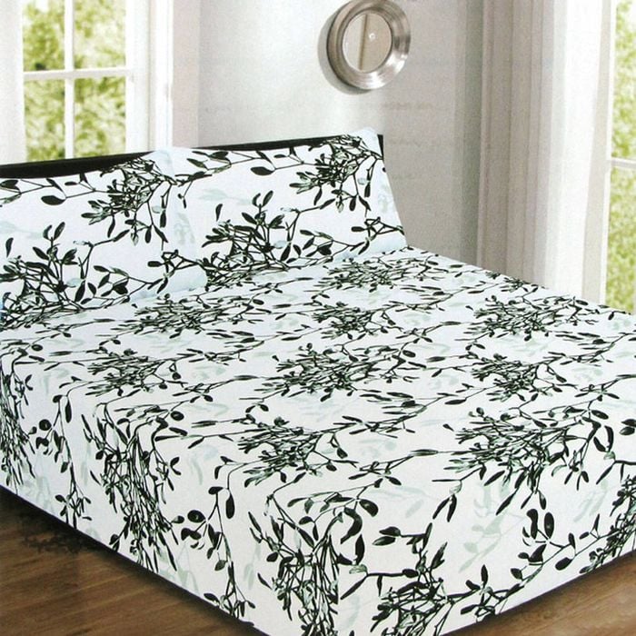 Icf Store Cotton Flannel Combo Fitted Sheet Set Queen Evergreen