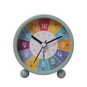 Catzon Kids Learning Clock Silent Non Ticking With Night Light-green