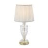 Telbix Debden Modern Table Desk Lamp Light Metal Glass Fabric Gold Ivory Clear