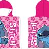 Disney Lilo and Stitch Pink Wink Beach Towel Poncho 50 x 100 cm (Fast Dry)
