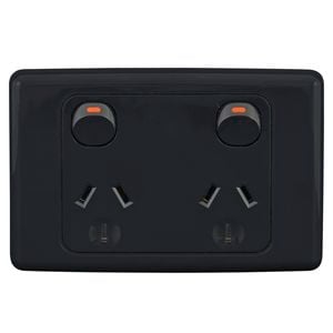Deta 10Amp Black Double Powerpoint