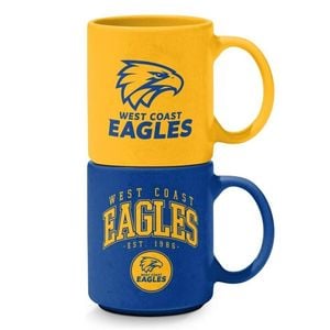 Afl Stackable Mug - West Coast Eagles - Set Of 2 - Coffee Cup - 305ml