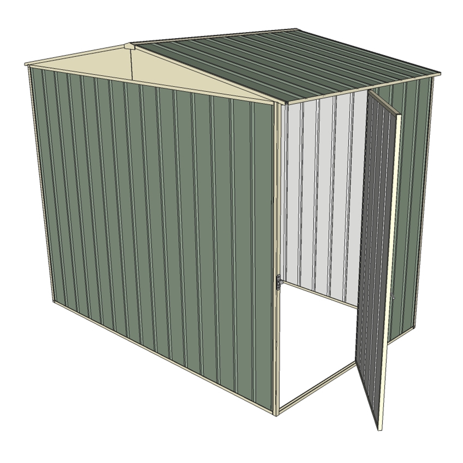 Build-a-Shed 2.3 x 1.5 x 2.3m Gable Single Sliding Side Door Shed - Cream thumbnail 2