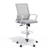 Artiss Ergonomic Drafting Office Chair Mesh Height Adjustable Computer Desk Chair Grey