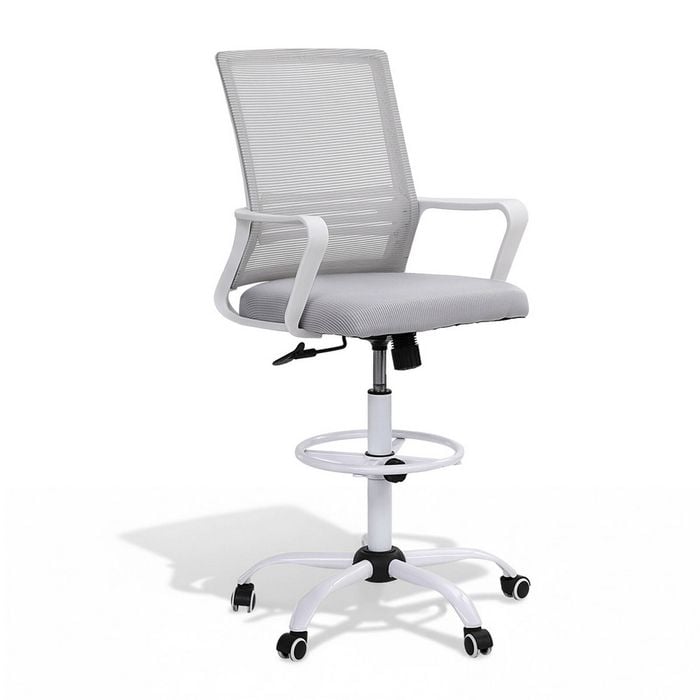 Artiss Ergonomic Drafting Office Chair Mesh Height Adjustable Computer Desk Chair Grey