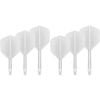 6pc Target K-Flex No 2 Dart Flight & Shaft Intermediate 26mm - White