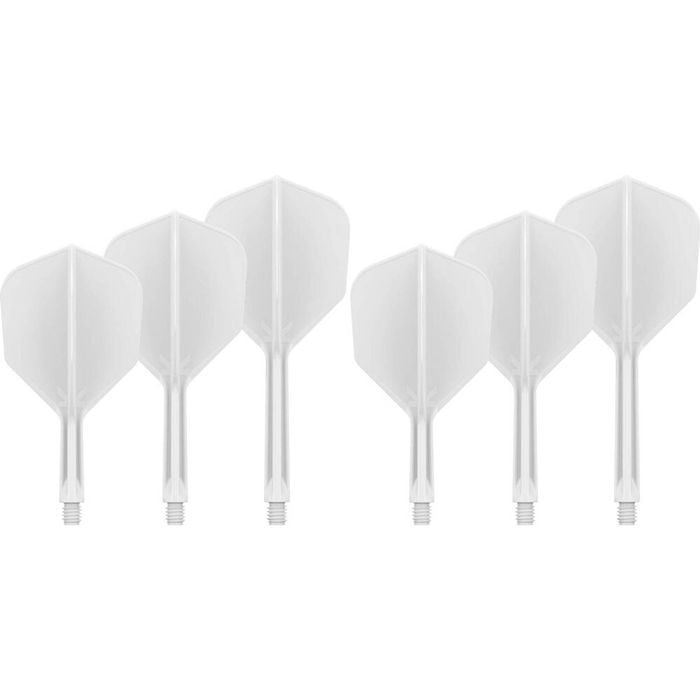 6pc Target K-Flex No 2 Dart Flight & Shaft Intermediate 26mm - White