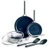 6pc Blue Diamond Cookware Set S/S Ceramic Coating Non-Stick Cooking Pan Silver