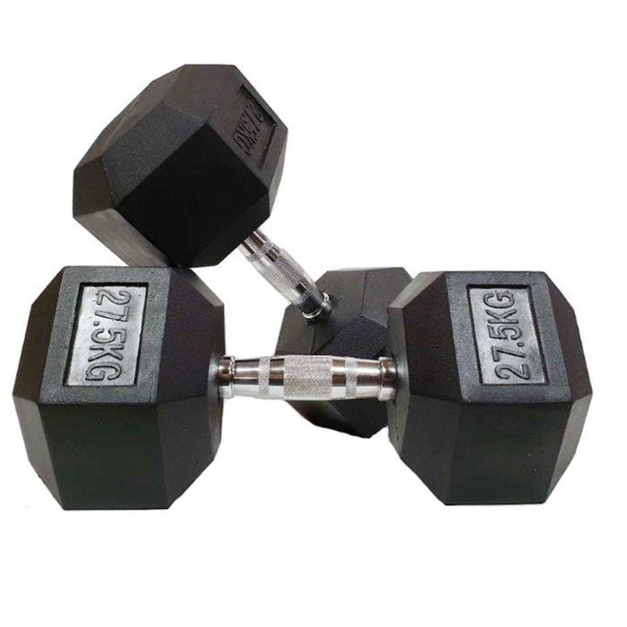 Morgan Rubber Hex Dumbbells - Pair [27.5kg]