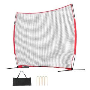 VEVOR 393x275cm Barricade Backstop Net Black and Red Portable Practice Equipment with Carry Bag