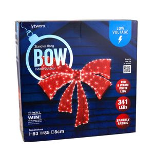 Lytworx Low Voltage Red & Warm White LED Bow