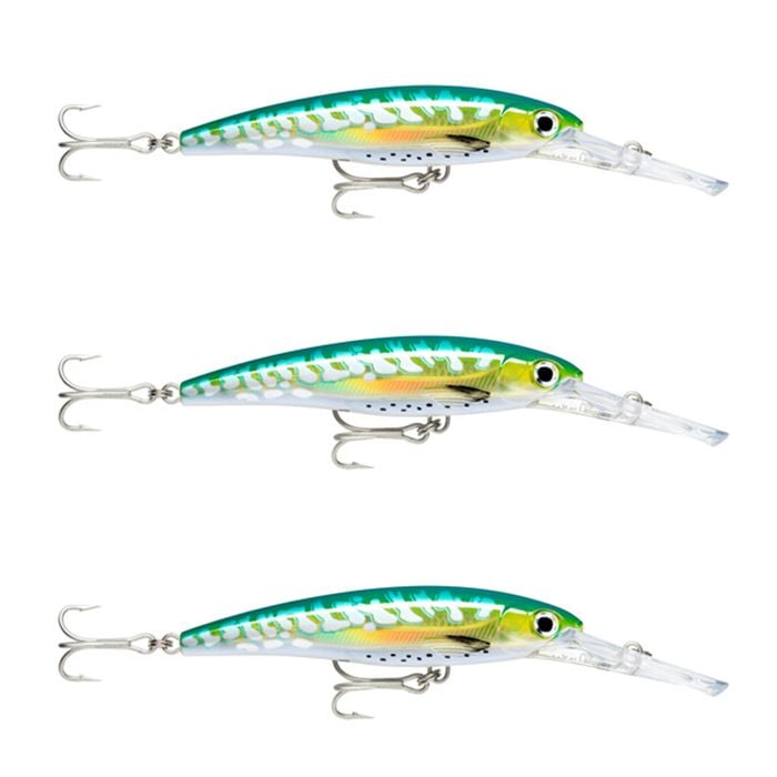 3x Rapala 18cm X Rap Magnum 40 Deep Diving Trolling Lures - Shark Mackerel UV
