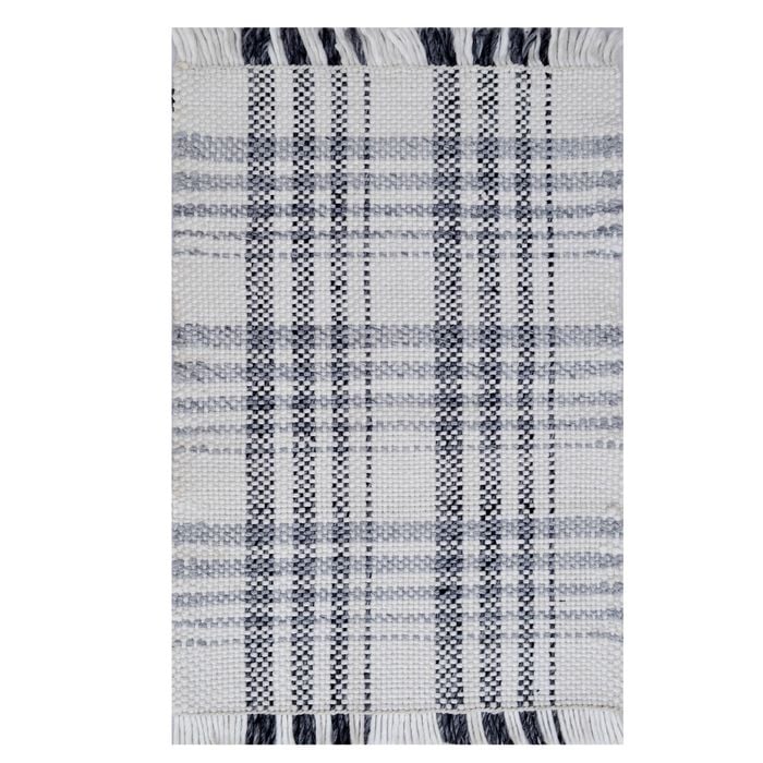 Handwoven Dhurrie Rug-Legend 6361-Ivory/Ash Grey-60x90cm