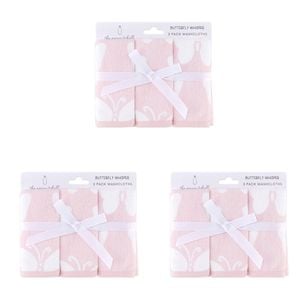 3x 3pc The Peanutshell Butterfly Whisper Butterfly Washcloths Baby Nursery
