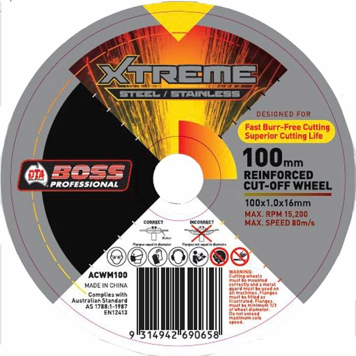 DTA Boss 100mm Maxx Stainless Steel Cut Off Wheel