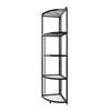 SOGA 5 Tier Steel Triangular  Corner Stand Multi-Functional Shelves Portable Storage Organizer