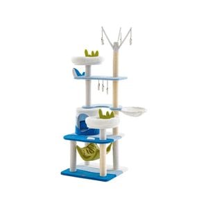 Costway 165cm Cat Tree Scratching Posts Tower W/ Sisal Cover Condo House Blue