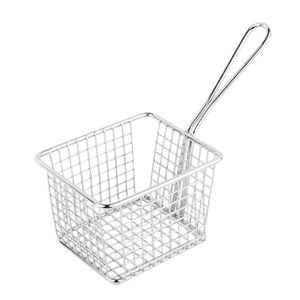 Olympia Wire Fries Basket Stainless Steel Square Large Gg867 80x120x100mm Commercial Chip Presentation Serving Basket