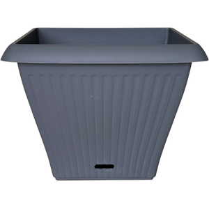 Northcote Pottery 40 x 30cm Ribbed Self Watering Square Pot Charcoal