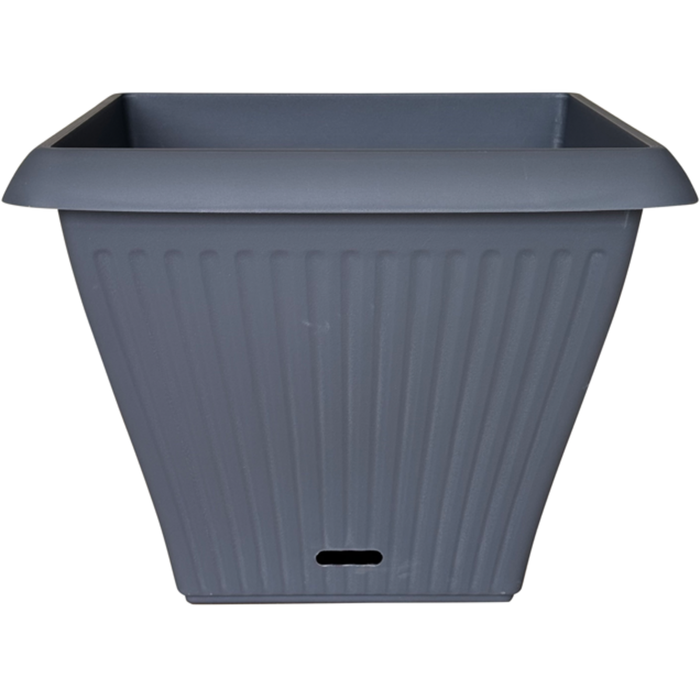 Northcote Pottery 40 x 30cm Ribbed Self Watering Square Pot Charcoal