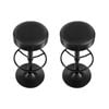 Artiss Set of 2 Black PU Leather Backless Kitchen Bar Stools