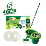 Sabco SupaDry Gen2 Spin Mop and Bucket - 3 Mop Heads Included