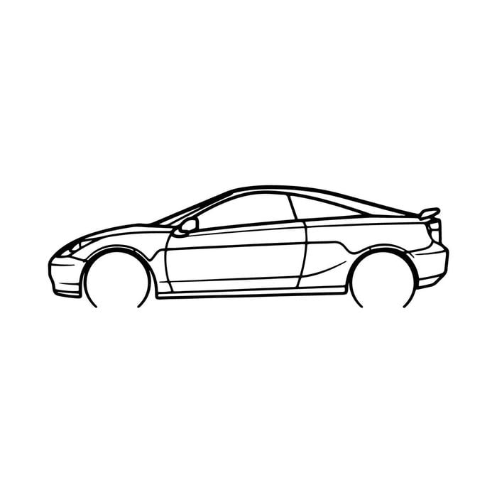 Ignite Laser Toyota Celica Silhouette Metal Wall Art Rustic Metal 15.7inch/40cm