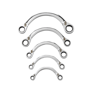 GEARWRENCH 5 Piece 72-Tooth 12 Point Reversible Half Moon Double Box Ratcheting Metric Wrench Set
