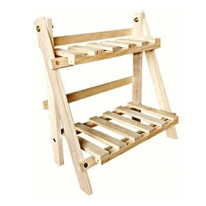 Lifebay Wooden Desktop Storage Rack Double Layer Folding Shelf
