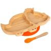 Bamboo Dinosaur Baby Weaning Plate & Fork Set