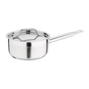 Nisbets Essentials Saucepan Stainless Steel With Lid 1.5l 160mm Induction Compatible Cookware