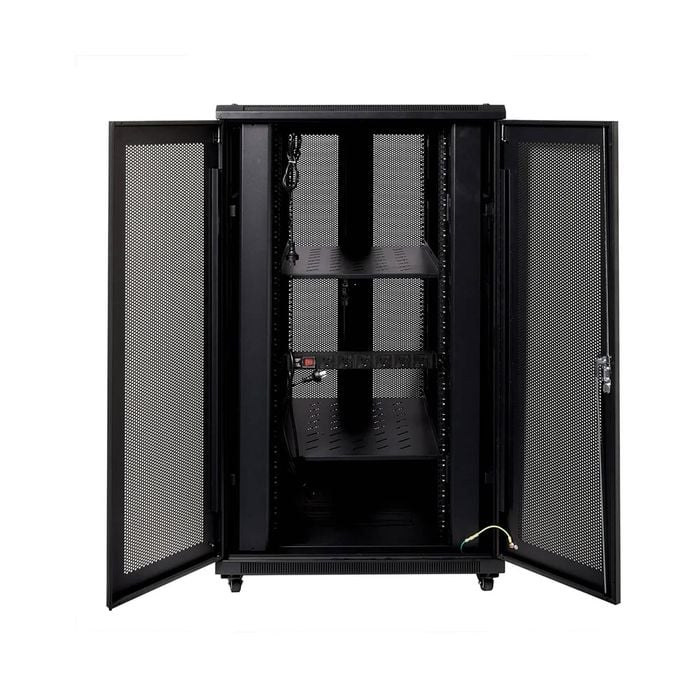 4Cabling 27RU 800mm Wide x 1000mm Deep Server Rack with Bi-Fold Mesh Doors