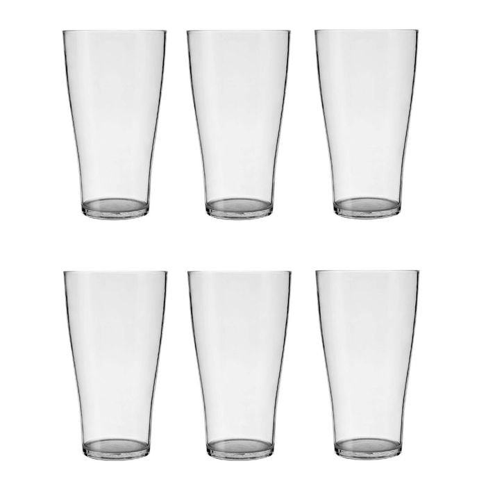 Crown Polycarbonate 425ml Schooner Beer Glass Pack 6