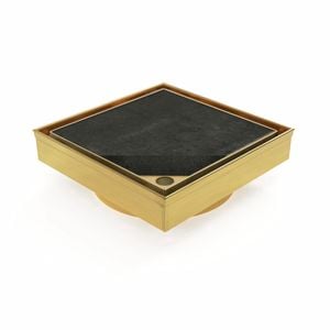 Forme 110 × 110mm Brushed Gold PVD Stainless Steel Tile Insert Floor Waste