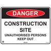 Pinnacle 400 x 300mm Poly Danger Construction Site Unauthorised Persons Keep Out Sign