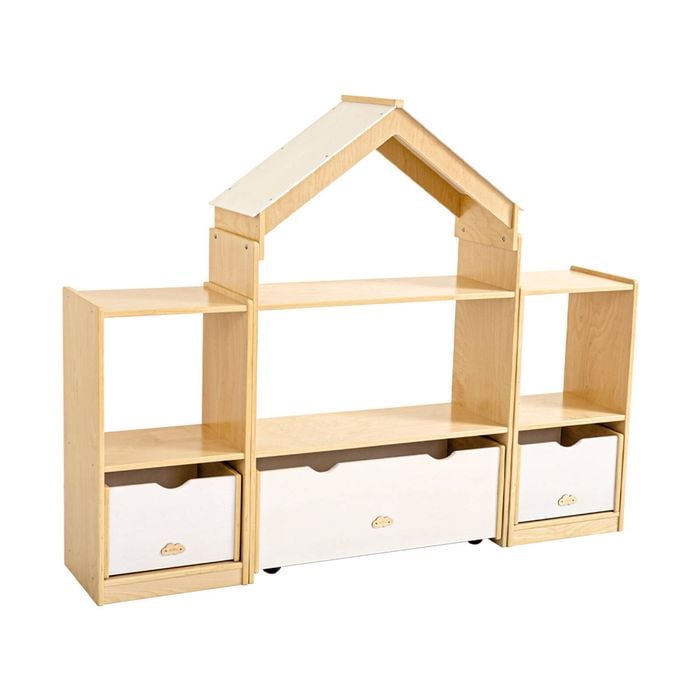 Jooyes Kids Room Divider Bookcase Display Unit With Drawer - Oak | 160cm | Display Shelf