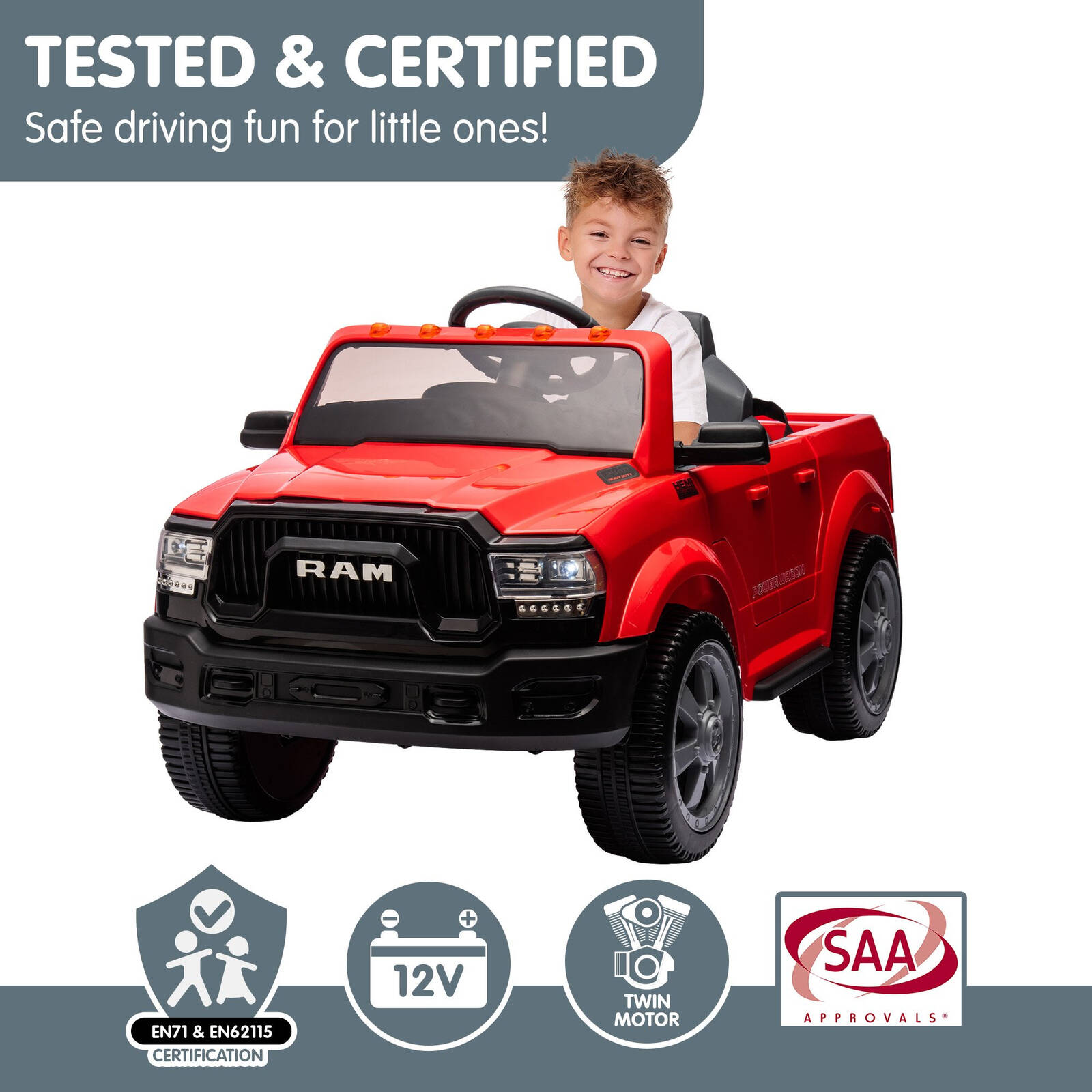Dodge RAM Electric Ride On Car in Red Bunnings Australia