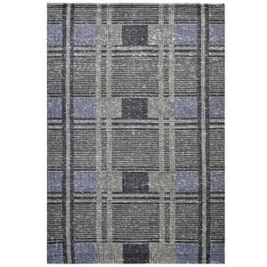 Handwoven Woollen Rug-Bushra 6324-Charcoal/Ivory-160x230cm